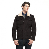 外贸男装冬装羊羔绒加厚水洗棉褛拉链毛领外套2015男士修身型夹克