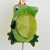 中秋节日灯笼 传统手工艺DIY儿童制作圆点布青蛙灯笼 带电筒灯棒