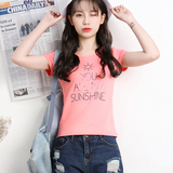韩版纯棉短袖T恤女式夏季薄款女装上衣修身显瘦打底衫学生t-shirt