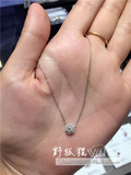 香港专柜代购 周大福 18K白金 圆圈 钻石 项链 一体链 代购