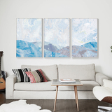 星川现代背景墙装饰画客厅沙发三联抽象山水肌理壁画风景挂画极地