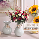 创意陶瓷小花瓶现代简约日式客厅摆件家居装饰品清新小花盆插花器