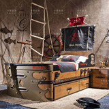 极美家具高端定制欧式美式地中海创意船床海盗床实木儿童床单人床