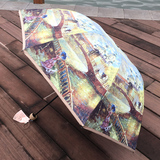 特价创意油画雨伞双层复古油画晴雨伞夏季防晒太阳伞防紫外遮阳伞