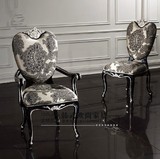 欧式新古典餐椅酒店简欧实木扶手椅子后现代单人沙发椅会所恰谈椅