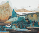 高清大图彩色山水画风景国画经典现代中式装饰画芯图片素材107张