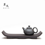 日式陶瓷功夫茶具 创意茶托杯架 个性茶托杯架  铁锈釉杯架