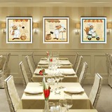 茶餐厅厨师装饰画饭店卡通挂画披萨蛋糕店欧式壁画咖啡店有框墙画