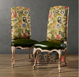 特价美式实木餐椅欧式简约新古典书椅咖啡椅法式复古高背单人椅子