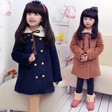 2015秋冬新款韩国版童装羊毛呢子大衣儿童宝宝呢大衣女童夹棉外套