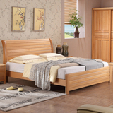 百纯家具 实木床榉木床双人床单人床储物高箱大床1.8米简约现代
