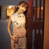复古萝莉猫咪旗袍少女装软妹风萌系日本和风民国风短旗袍改良