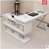360度旋转简约台式转角电脑桌书桌书柜书架组合简易办公桌
