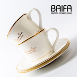 欧式唐山骨瓷咖啡杯高档金边杯子创意陶瓷咖啡杯碟logo定制