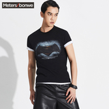 美特斯邦威 短袖t恤男2016夏装新款男装MTEE蝙蝠侠经典logo226380