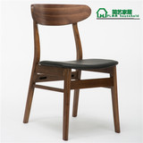 新款住宅家具实木餐椅简约现代皮椅子靠背咖啡厅餐厅欧式餐椅包邮