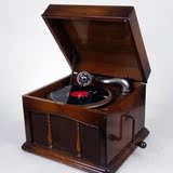 古董老物件收藏稀有台式78转唱机手摇留声机发条有力声音音质好