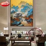 热销手绘当代抽象中国风景装饰油画现代客厅大堂书房玄关配挂画