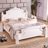全实木橡木欧式白色婚床可定制高箱1.8米双人床厂家直销量大从优