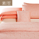 家装节床上用品剪标高端酒店正品牌家纺提花长绒棉四件套粉色