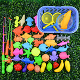 48件套小猫磁性钓鱼玩具家庭套装幼儿园儿童益智玩具六一送小朋友