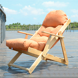 布艺沙发小户型摇椅可折叠椅休闲椅阳台椅午休躺椅实木靠椅