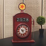 欧式复古做旧台式钟表座钟客厅卧室个性摆钟创意时钟坐钟静音台钟