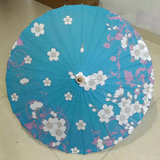 新品包邮油纸伞防雨防晒|古代雨伞古装伞|深天蓝色底樱花 樱花舞