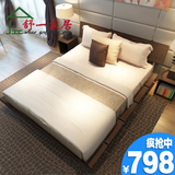 小户型婚床成人双人单人床1.2 1.5 1.8米日式榻榻米床烤漆板式床