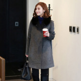 2015冬装韩版潮纯色加厚中长款羊毛呢大衣女大码宽松呢子外套茧型