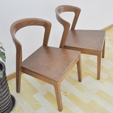 日式实木餐椅北欧木面餐桌椅丹麦橡木靠背椅书桌休闲椅北欧宜家风