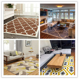 宜家现代欧式条纹地毯客厅茶几卧室满铺床边毯家用长方形可定制
