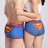 2条套装超人情侣内裤 莫代尔棉质男士女士卡通性感可爱平角裤