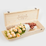 鲜花礼盒19朵香槟玫瑰北京鲜花速递送花上门生日实体鲜花店木盒装