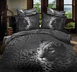 高清3d立体风景油画四件套动物灰豹床单被套床上用品1.8特价包邮