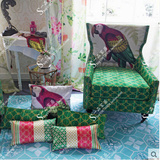 外贸创意鹦鹉印花花鸟单人沙发美式新古典软包布艺沙发组合老虎椅