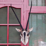 仿真羚羊头挂件模型 动物头工艺品 家居装饰 壁挂饰 摄影场景道具