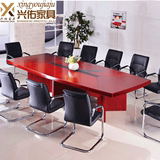 上海办公家具高档时尚简约会议桌椅组合油漆贴实木皮会议台洽谈桌
