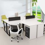 办公家具L形蝴蝶脚职员桌2人4人电脑桌椅钢架办公桌椅屏风工作位