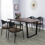LOFT美式北欧复古铁艺实木西餐桌椅组合餐桌长方形办公桌咖啡厅桌