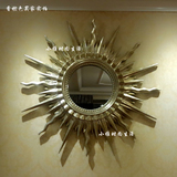 现代欧式法式客厅太阳装饰镜壁挂镜  玄关镜子 壁挂墙面壁炉镜框