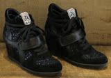专柜代购 ASH女鞋 隐形坡跟内增高荧光色魔术贴高帮鞋 653190103
