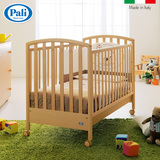 Pali原装进口婴儿床实木宝宝摇床榉木多功能游戏床带滚轮蚊帐无漆