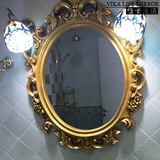 维卡生活欧式椭圆浴室镜卫浴壁挂镜子梳妆镜装饰镜化妆镜厕所镜子
