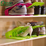 沃之沃 可调节双层鞋架鞋托简易收纳架置物架塑料鞋盒鞋柜整理架