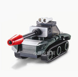 积木坦克战车军事玩具儿童玩具车小汽车模型拼插拼装积木