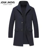 JOUK JNOVS高端双面羊毛羊绒男士大衣 风衣 中长款修身立领冬外套