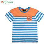 ivyhouse常春藤童装男童圆领T恤 儿童校园款条纹短袖