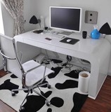 创意简欧电脑桌环保现代简约时尚个性写字台白烤漆苹果高档办公桌