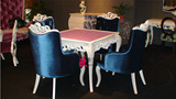 特价美式实木雕花麻将桌椅欧式新古典正方形桌麻将桌棋牌桌椅组合